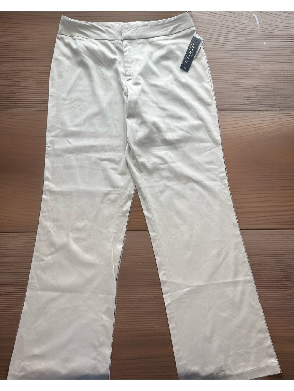VTG Pantology NWT Sz 12 31” Stretch Pants Beige Straight Leg Cotton USA